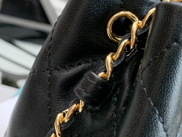 CHANEL SMALL BUCKET WITH CHAIN BLACK NECKLACE AP2750 - Image 4