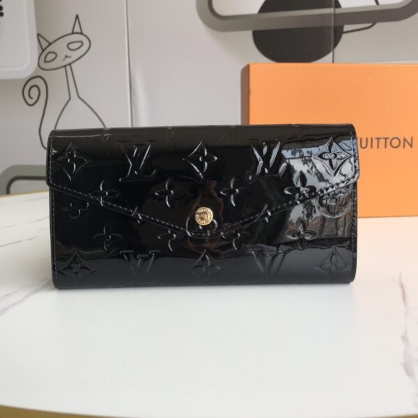LOUIS VUITTON SARAH MONOGRAM WALLET BLACK 19CM - Image 8