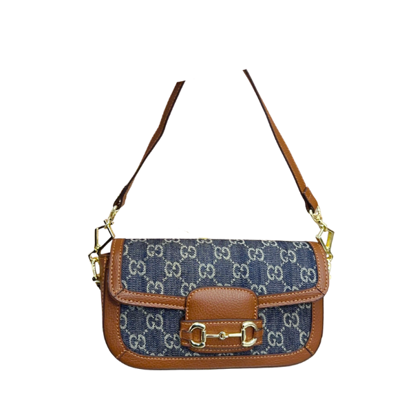 GUCCI HORSEBIT 1955 MINI GG SUPREME CANVAS 23CM DARK BLUE AND IVORY ECO 658574 HUHHG 8565