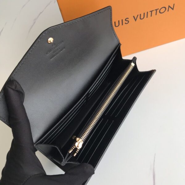 LOUIS VUITTON SARAH MONOGRAM WALLET BLACK 19CM - Image 6