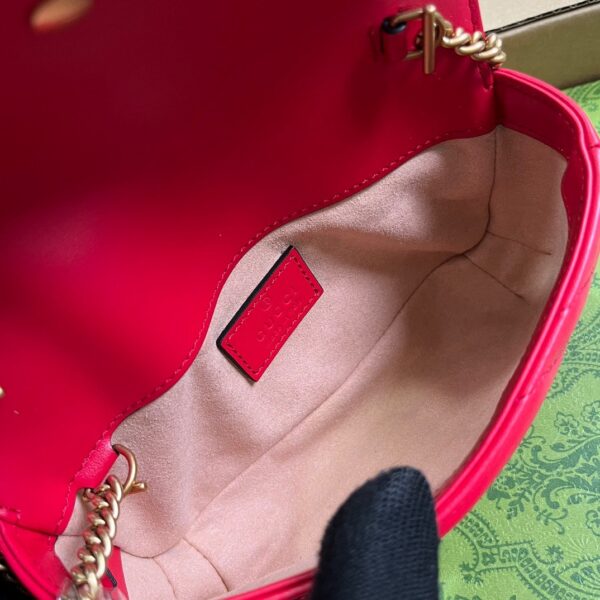 GUCCI GG MARMONT MATELASS SUPER MINI BAG RED 16.5CM 476433 DTDHT 6832 - Image 8