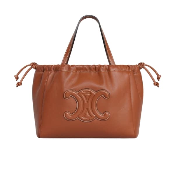 CELINE SMALL CABAS DRAWSTRING CUIR TRIOMPHE IN SMOOTH BROWN 24CM 111013DU304LU