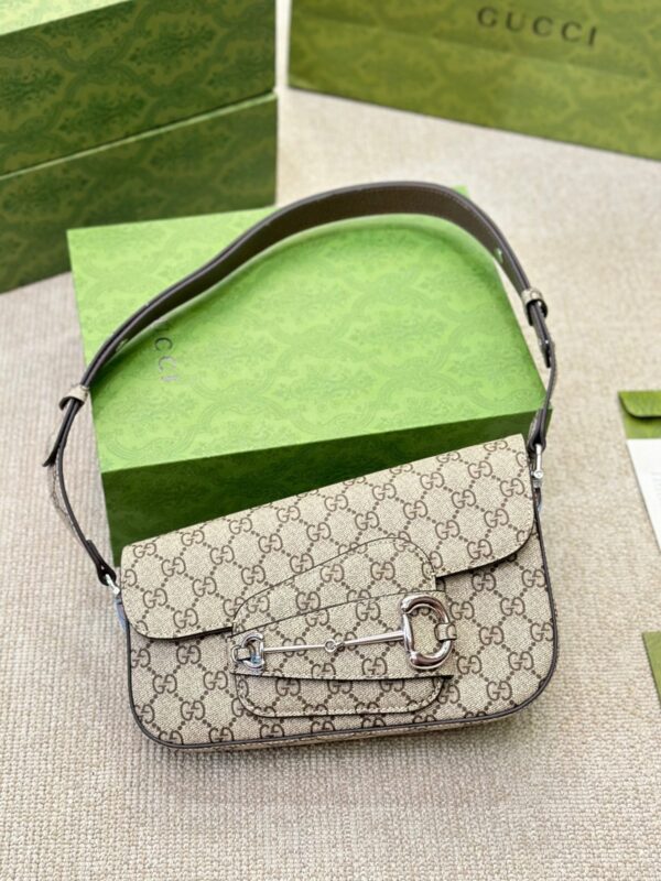 GUCCI HORSEBIT 1955 SMALL SHOULDER BAG BEIGE 25CM 764155 KGD0N 9742 - Image 2