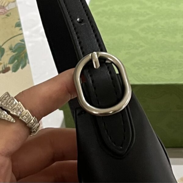 GUCCI OPHIDIA GG MINI DENIM BAG BLACK AND GRAY 19CM 658551 FAC2F 8450 - Image 5